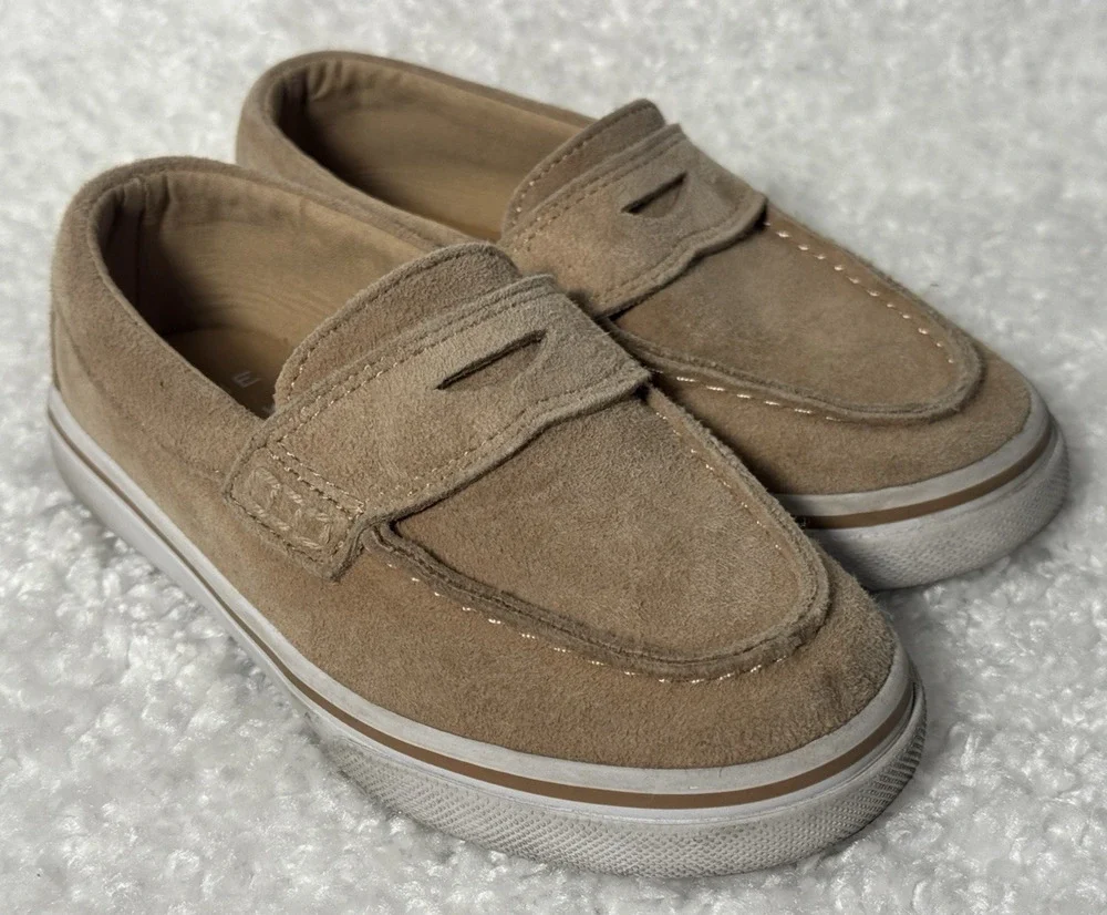 Janie and Jack Tan Suede Penny Loafer Sneaker Shoes - Toddler Size 9